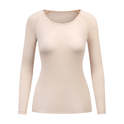 Women's long-sleeved, round-neck UV-protective golf shirt